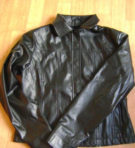 veste simili cuir noir
