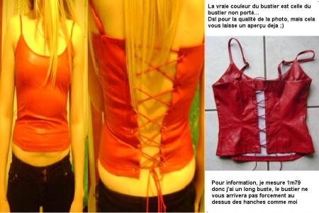 bustier simili cuir rouge